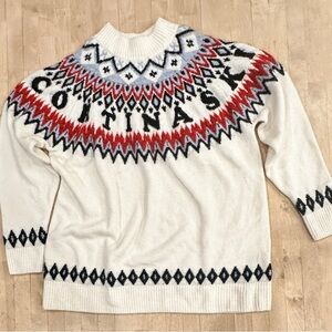 H&M Multicolor Nordic Pattern Turtleneck Sweater